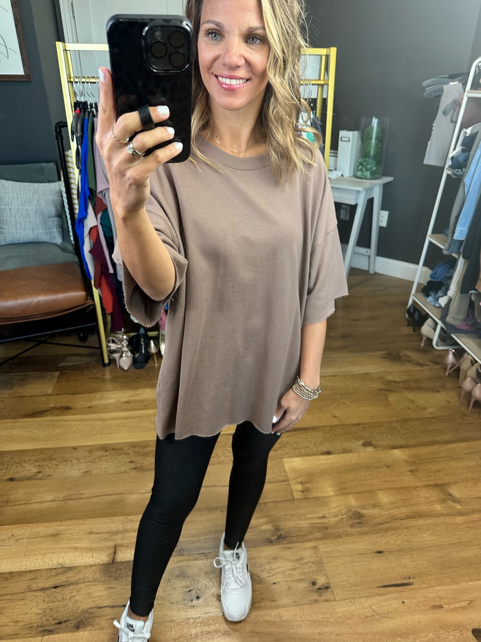 The Haiden Raw Hem Oversized Tee - Multiple Options-Short Sleeves-Zenana IT-39022-Anna Kaytes Boutique, Women's Fashion Boutique in Grinnell, Iowa