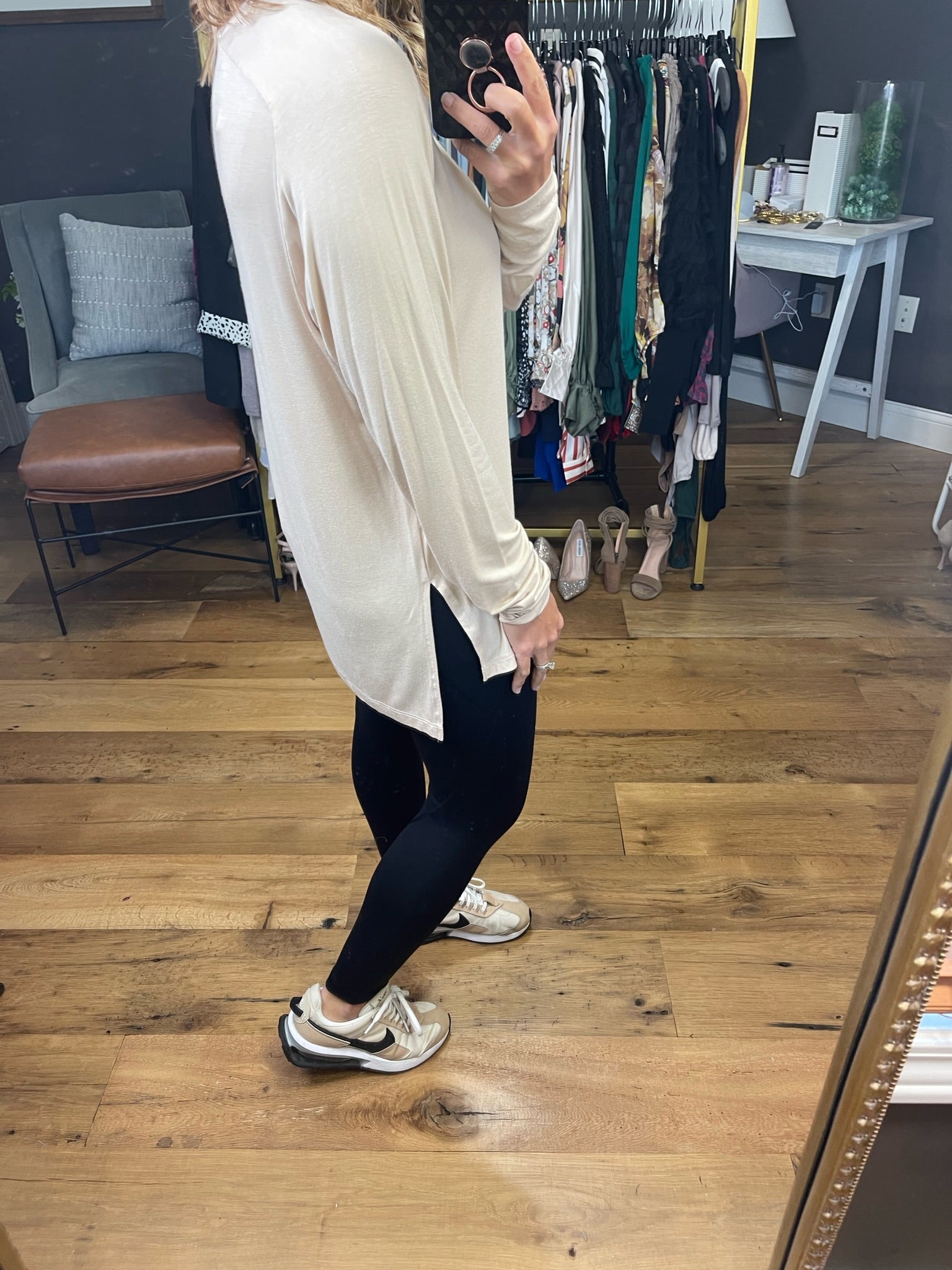 More Than You Know Longsleeve Top With Side-Slit Detail - Multiple Options-Long Sleeves-Mono B-Anna Kaytes Boutique, Women's Fashion Boutique in Grinnell, Iowa