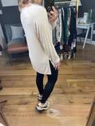 More Than You Know Longsleeve Top With Side-Slit Detail - Multiple Options-Long Sleeves-Mono B-Anna Kaytes Boutique, Women's Fashion Boutique in Grinnell, Iowa