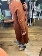 Believe In This Midi-Length Cardigan - Rust-Cardigans-Skies Are Blue-Anna Kaytes Boutique, Women's Fashion Boutique in Grinnell, Iowa