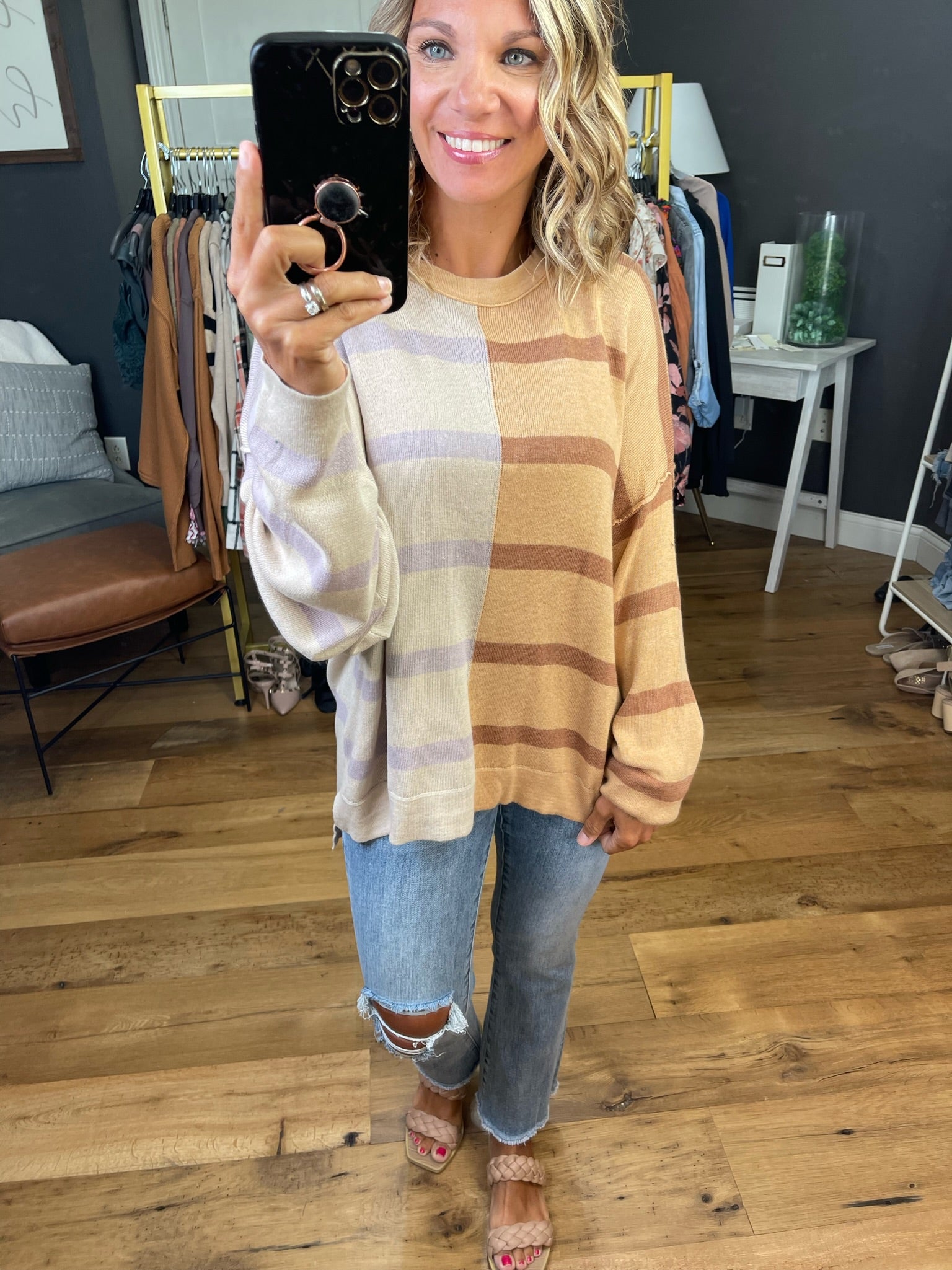 Here To Tell You Striped Contrasting Sweater - Multiple Options-Wishlist-Anna Kaytes Boutique, Women's Fashion Boutique in Grinnell, Iowa