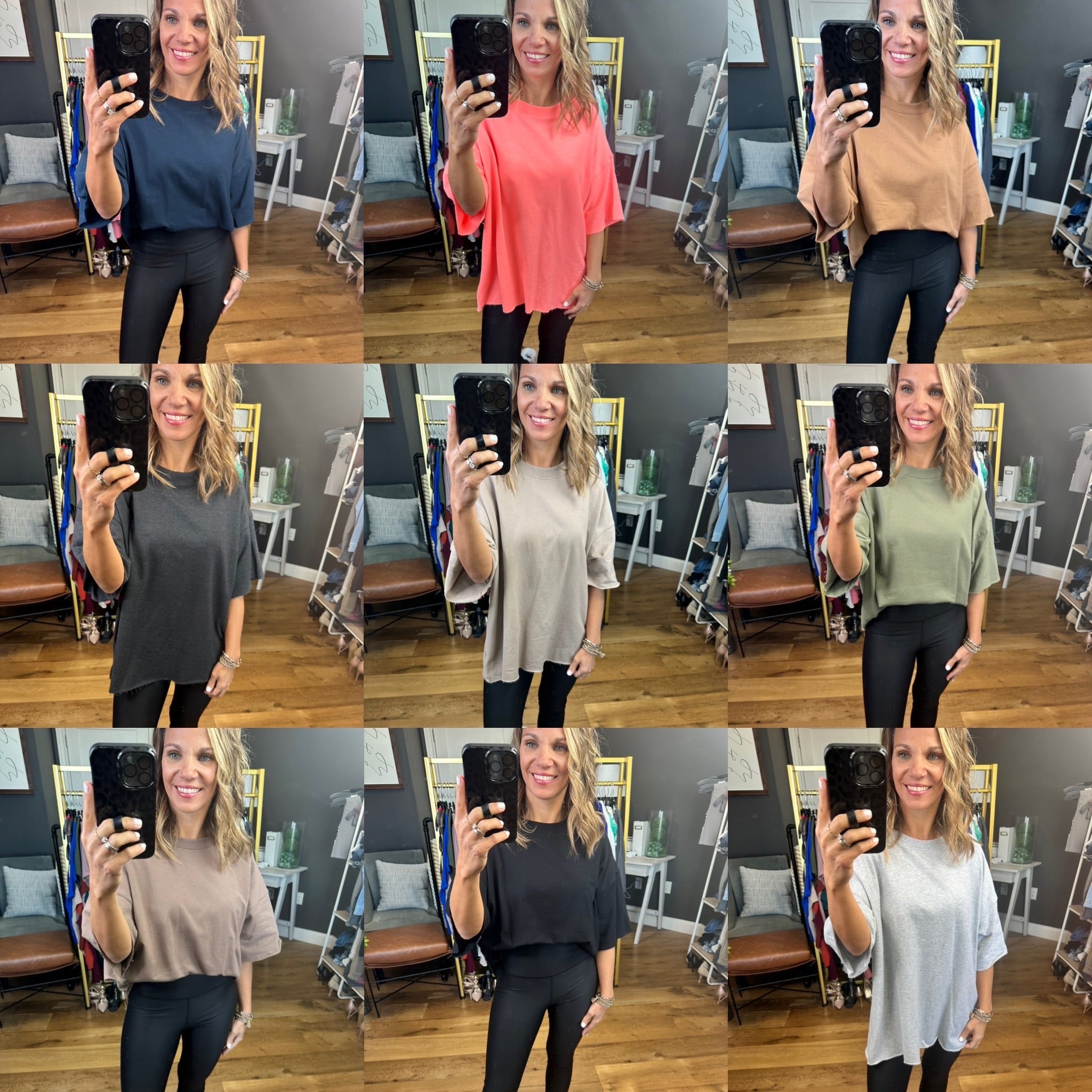 The Haiden Raw Hem Oversized Tee - Multiple Options-Short Sleeves-Zenana IT-39022-Anna Kaytes Boutique, Women's Fashion Boutique in Grinnell, Iowa