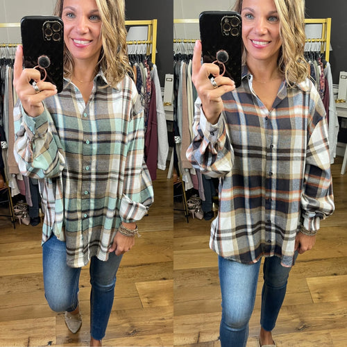 Ready For The Future Plaid Boyfriend Button-Down - Multiple Options