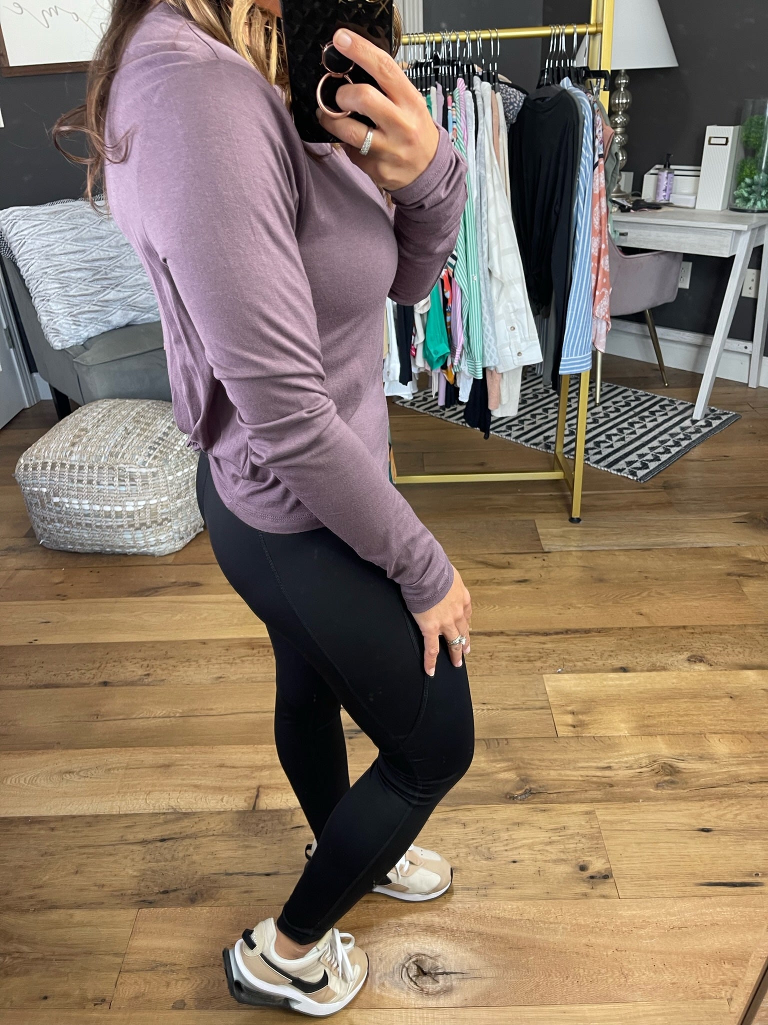 She Is Strong Cropped Longsleeve With Open Back Detail - Multiple Options-Long Sleeves-Mono B KT11654-Anna Kaytes Boutique, Women's Fashion Boutique in Grinnell, Iowa