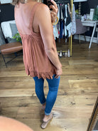 Sedona Sunset Babydoll Top - Sienna-Sleeveless-Blu Pepper 52ST1004-Anna Kaytes Boutique, Women's Fashion Boutique in Grinnell, Iowa