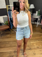 The Haley Distressed Denim Short-Shorts-Eunina E39059M00-Anna Kaytes Boutique, Women's Fashion Boutique in Grinnell, Iowa