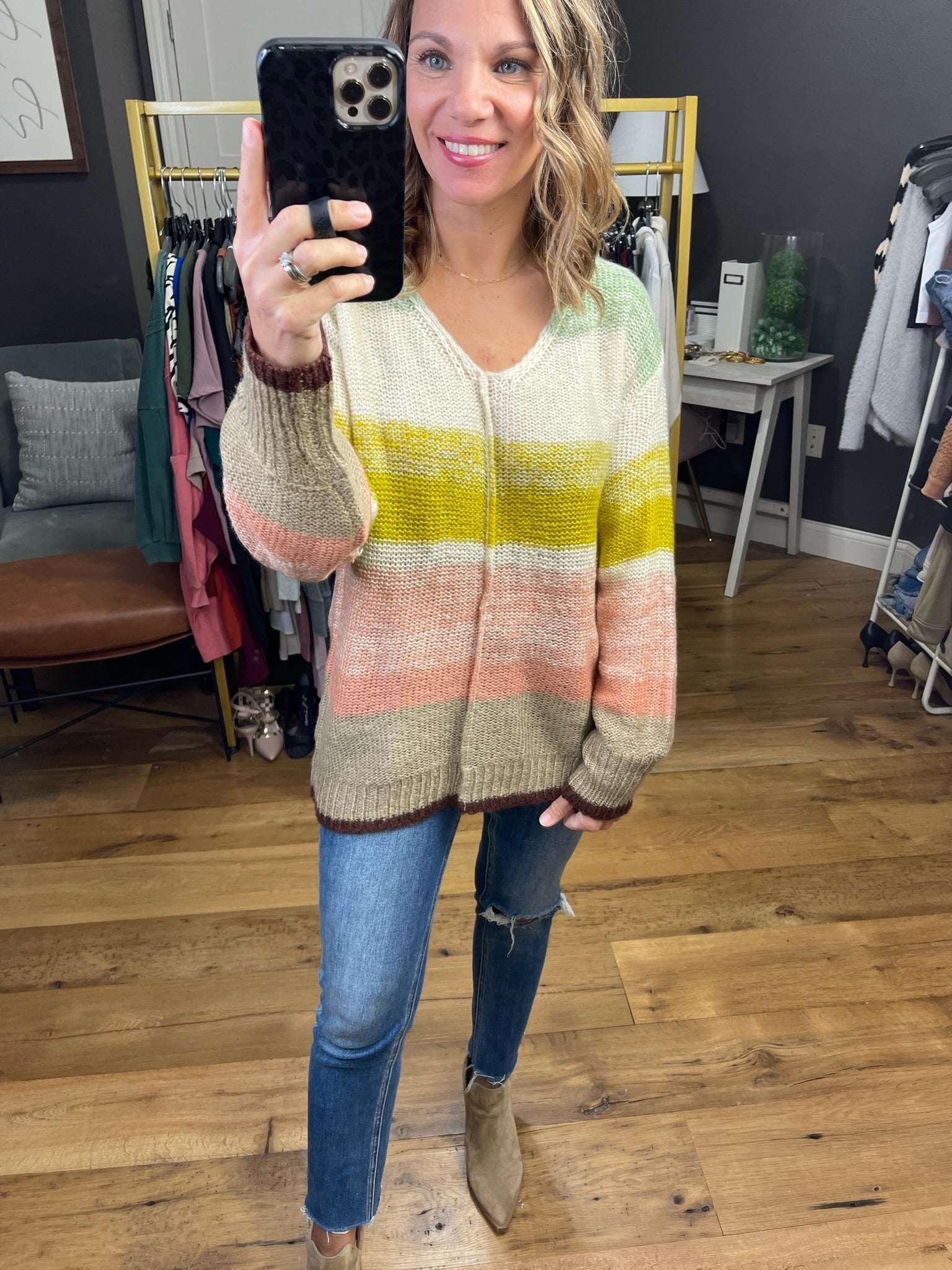 No Problem Knit Striped Sweater - Multiple Options-Sweaters-Be Cool 62416-Anna Kaytes Boutique, Women's Fashion Boutique in Grinnell, Iowa