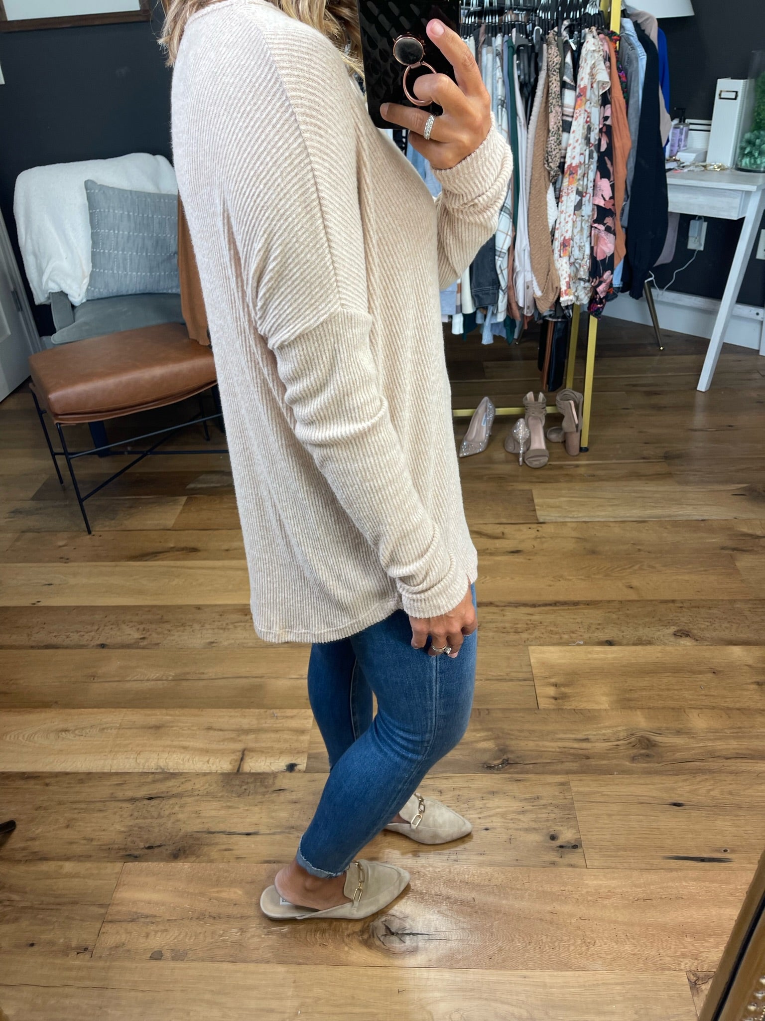 Save The Day Ribbed V-Neck Longsleeve - Multiple Options-Staccato 17478Q-Anna Kaytes Boutique, Women's Fashion Boutique in Grinnell, Iowa