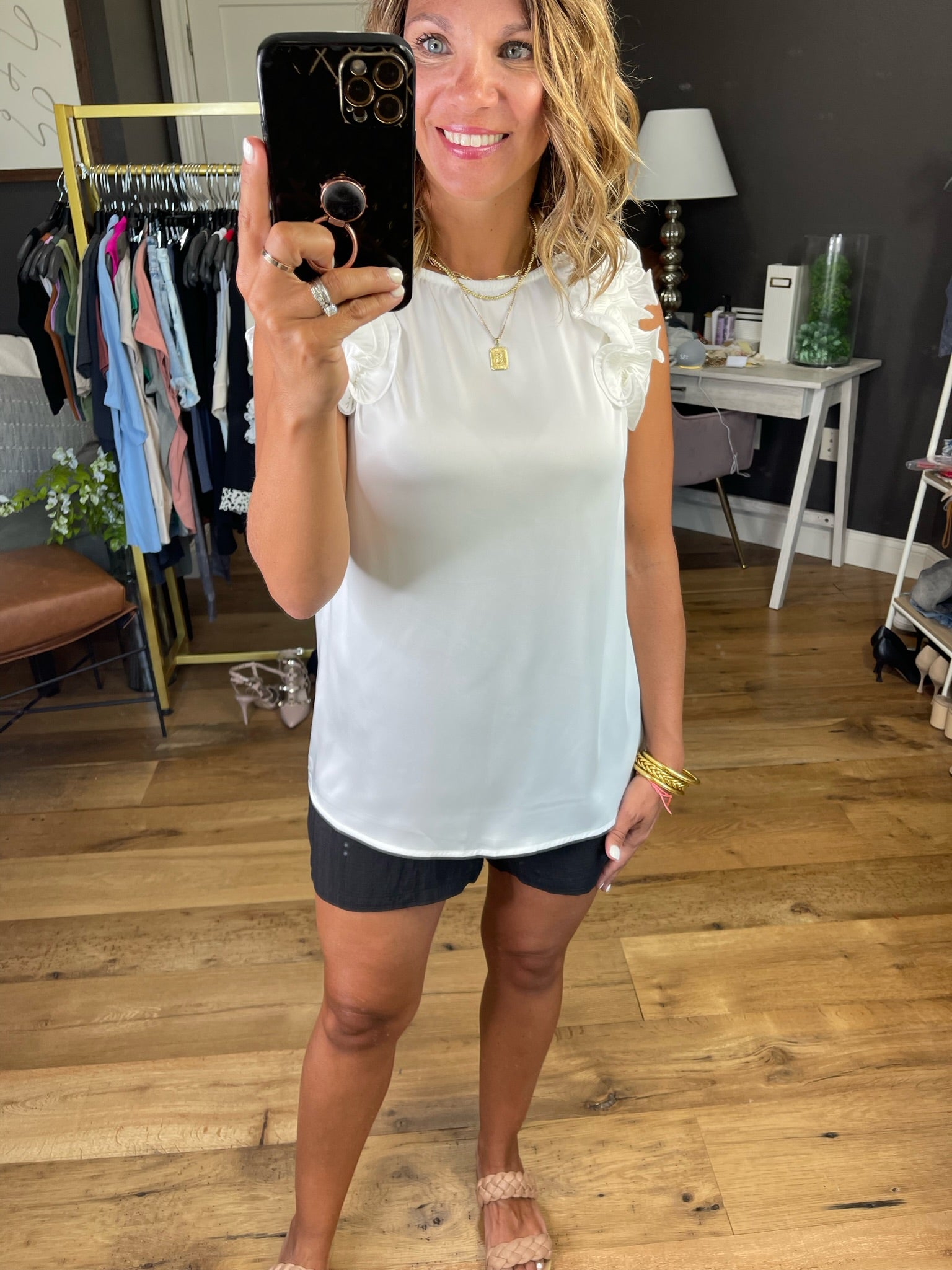 Meet Me At Midnight Statement Sleeve Top - Multiple Options-Short Sleeves-Jodifl B8490-Anna Kaytes Boutique, Women's Fashion Boutique in Grinnell, Iowa