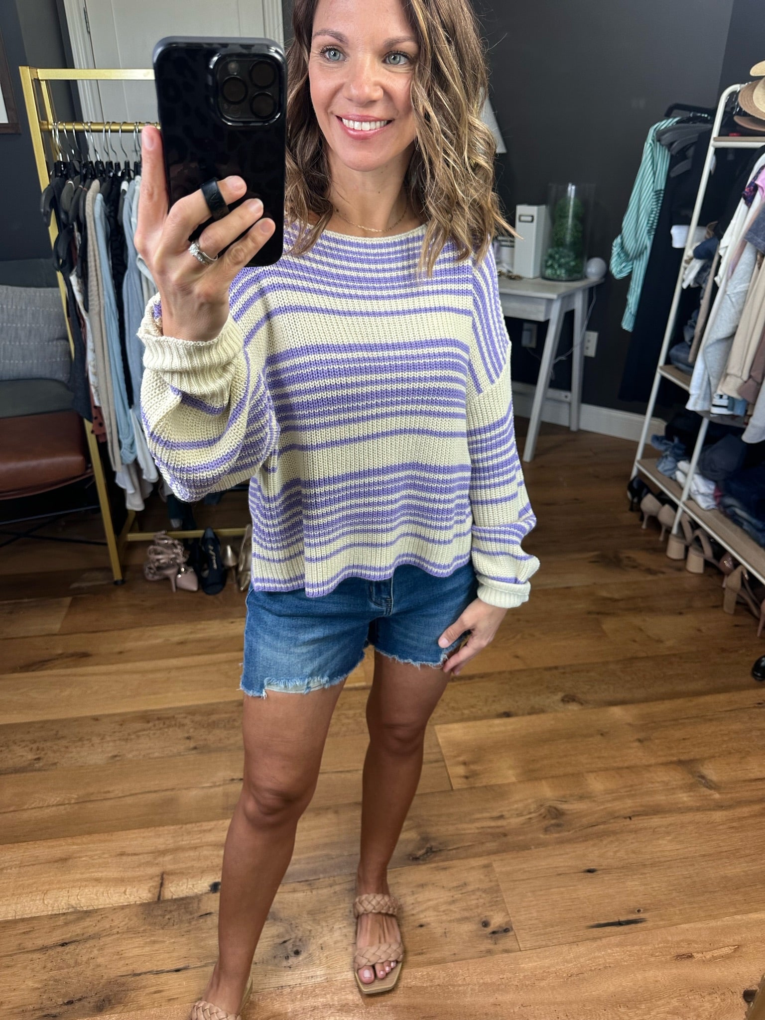 Brunch Club Striped Knit Sweater - Multiple Options-Sweaters-By Together W1219-Anna Kaytes Boutique, Women's Fashion Boutique in Grinnell, Iowa