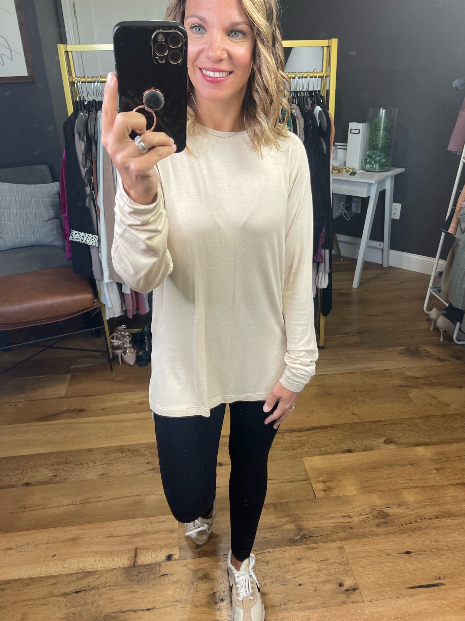 More Than You Know Longsleeve Top With Side-Slit Detail - Multiple Options-Long Sleeves-Mono B-Anna Kaytes Boutique, Women's Fashion Boutique in Grinnell, Iowa