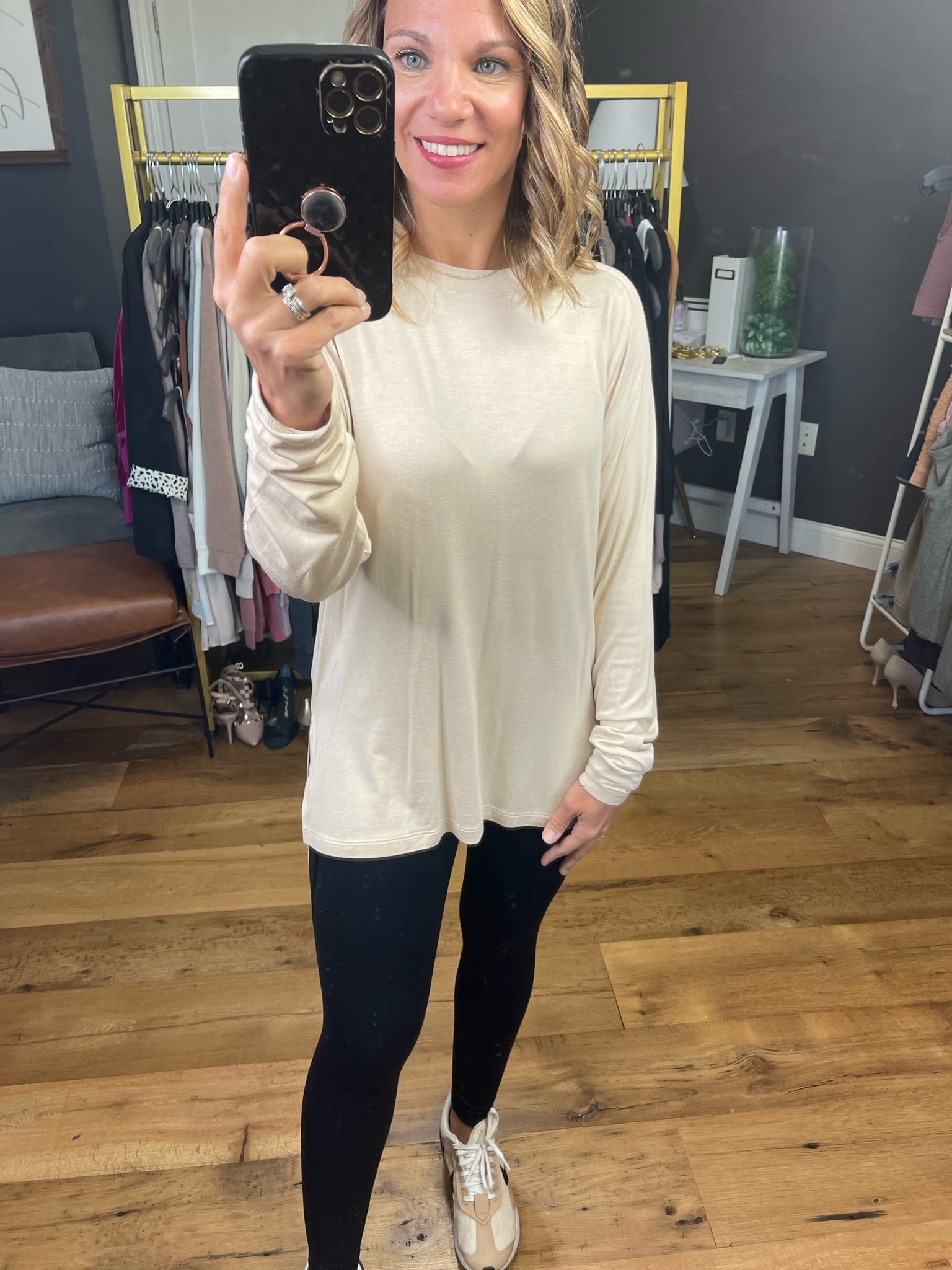 More Than You Know Longsleeve Top With Side-Slit Detail - Multiple Options-Long Sleeves-Mono B-Anna Kaytes Boutique, Women's Fashion Boutique in Grinnell, Iowa