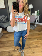 Bowie World Tour Cropped Graphic Tee - White-Graphic Tees-Recycled Karma 301848-Anna Kaytes Boutique, Women's Fashion Boutique in Grinnell, Iowa