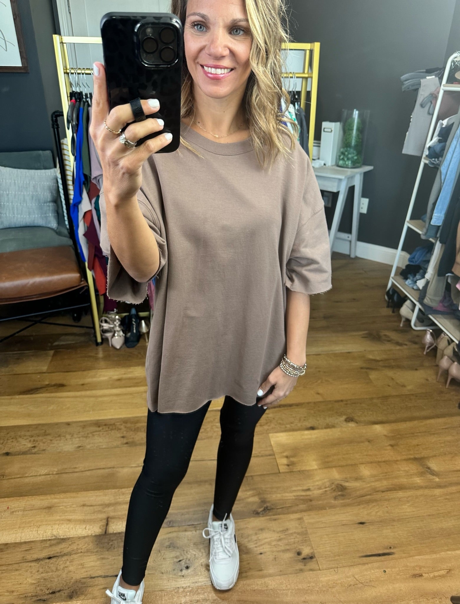 The Haiden Raw Hem Oversized Tee - Multiple Options-Short Sleeves-Zenana IT-39022-Anna Kaytes Boutique, Women's Fashion Boutique in Grinnell, Iowa