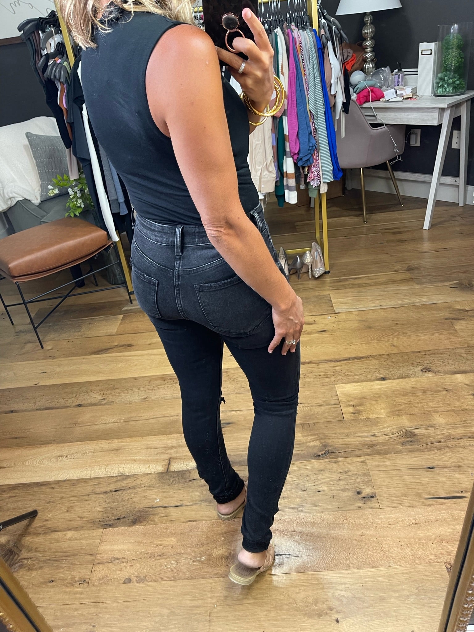 All The Same Double Lined Mockneck Bodysuit - Black-Bodysuits-Dress Forum FT7388-Anna Kaytes Boutique, Women's Fashion Boutique in Grinnell, Iowa