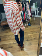 Great Idea Striped Button-Down Top - Multiple Options-Long Sleeves-Vine & Love VT81315-Anna Kaytes Boutique, Women's Fashion Boutique in Grinnell, Iowa