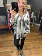 Great Idea Striped Button-Down Top - Multiple Options-Long Sleeves-Vine & Love VT81315-Anna Kaytes Boutique, Women's Fashion Boutique in Grinnell, Iowa