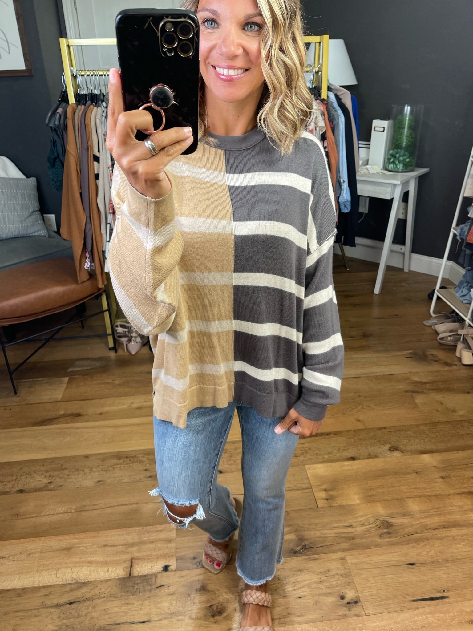 Here To Tell You Striped Contrasting Sweater - Multiple Options-Wishlist-Anna Kaytes Boutique, Women's Fashion Boutique in Grinnell, Iowa