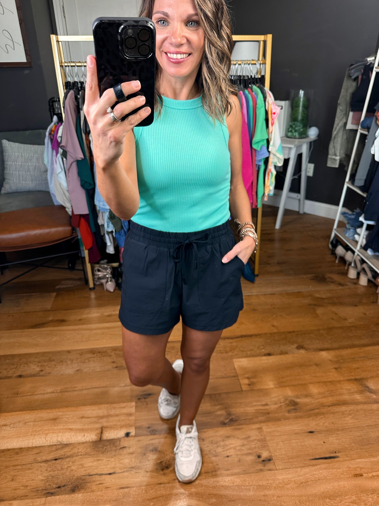 Everyday Summer Pocket Short With Elastic Waist Detail - Multiple Options-Shorts-Mono B-Anna Kaytes Boutique, Women's Fashion Boutique in Grinnell, Iowa