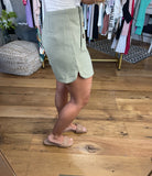 Your Best Self High-Waisted Scoop Hem Short With Button Detail - Olive-Shorts-Very J LP81271-Anna Kaytes Boutique, Women's Fashion Boutique in Grinnell, Iowa