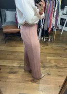 The Beth Wide Leg Shimmer Pant - Rose-Pants-Skies Are Blue-Anna Kaytes Boutique, Women's Fashion Boutique in Grinnell, Iowa