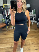 The Jessica Pocket Biker Short - Black-Shorts-Mono B BP602-Anna Kaytes Boutique, Women's Fashion Boutique in Grinnell, Iowa