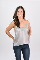 Better When I'm Dancing Grey Lace Tank-Anna Kaytes Boutique-Anna Kaytes Boutique, Women's Fashion Boutique in Grinnell, Iowa