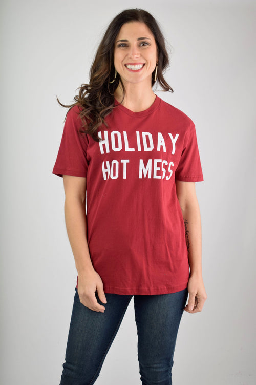 Holiday Hot Mess Graphic Tee-Anna Kaytes Boutique-Anna Kaytes Boutique, Women's Fashion Boutique in Grinnell, Iowa