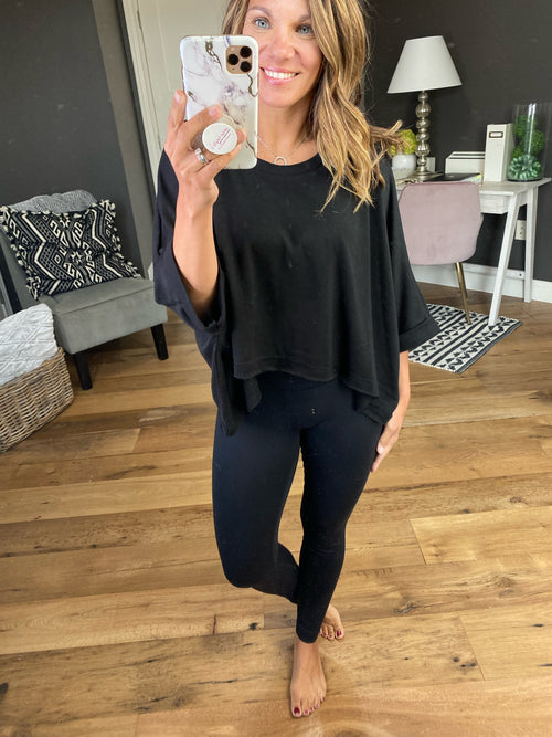 Happy As I Am Cropped Asymmetrical Top With Raw Hem Detail - Multiple Options-Mono B KT11745-Anna Kaytes Boutique, Women's Fashion Boutique in Grinnell, Iowa
