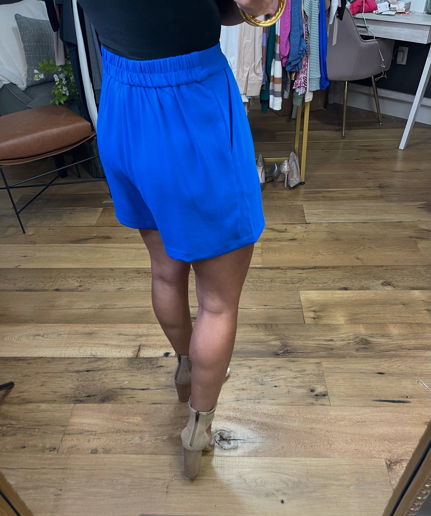 Start Us Off High-Waisted Trouser Short - Royal-Shorts-Skies Are Blue-Anna Kaytes Boutique, Women's Fashion Boutique in Grinnell, Iowa