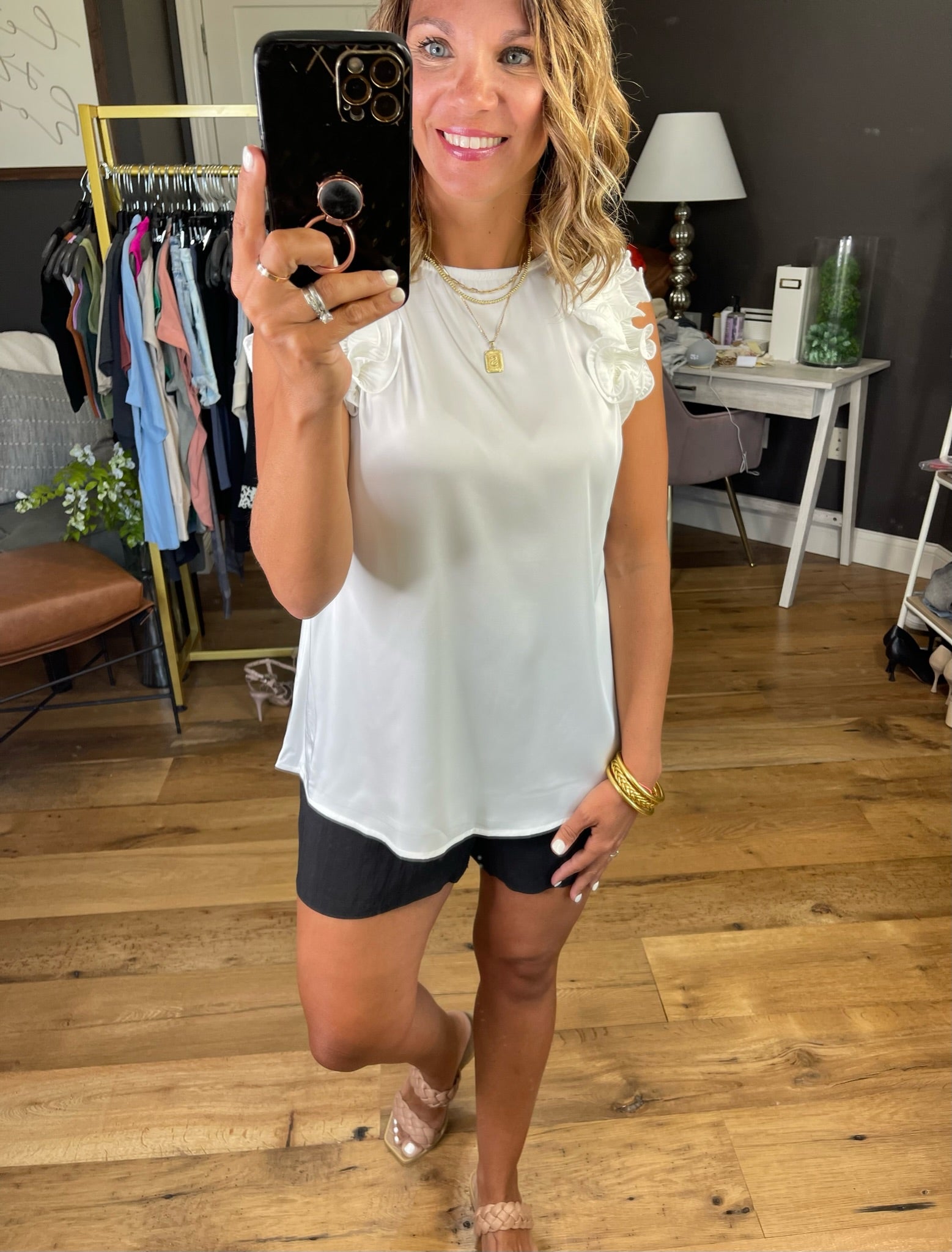 Meet Me At Midnight Statement Sleeve Top - Multiple Options-Short Sleeves-Jodifl B8490-Anna Kaytes Boutique, Women's Fashion Boutique in Grinnell, Iowa