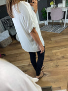 Once Upon A Time V Neck with Cuffed Sleeves- Multiple Options-Short Sleeves-cherish T22438-Anna Kaytes Boutique, Women's Fashion Boutique in Grinnell, Iowa