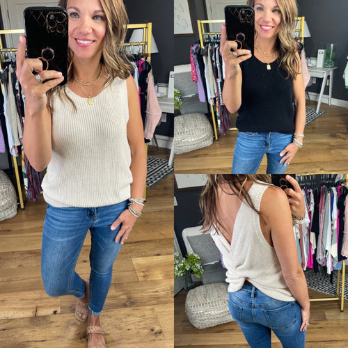 Take The Risk Knit Tank With Twist-Back Detail - Multiple Options-Skies Are Blue 44115-Anna Kaytes Boutique, Women's Fashion Boutique in Grinnell, Iowa
