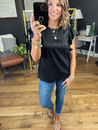 Ending Strong Embossed Animal Print Top - Black-Sleeveless-Jodifl H9498-Anna Kaytes Boutique, Women's Fashion Boutique in Grinnell, Iowa