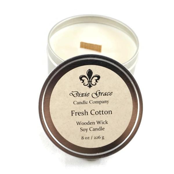 Fresh Cotton 8 oz Tin Candle