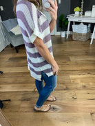 Some Girls Ribbed Short Sleeve V-Neck Stripe Sweater- Multiple Options-Sweaters-la miel JAS3559-Anna Kaytes Boutique, Women's Fashion Boutique in Grinnell, Iowa