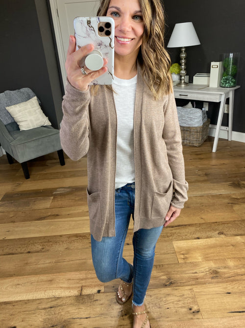 Life Happens Open Front Cardigan with Side Button Details- Multiple Options-Cardigans-staccato 52964-Anna Kaytes Boutique, Women's Fashion Boutique in Grinnell, Iowa