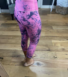 Hitting My Stride Pink & Black Marble Capri Legging-Leggings-Yelete ACT817105-Anna Kaytes Boutique, Women's Fashion Boutique in Grinnell, Iowa