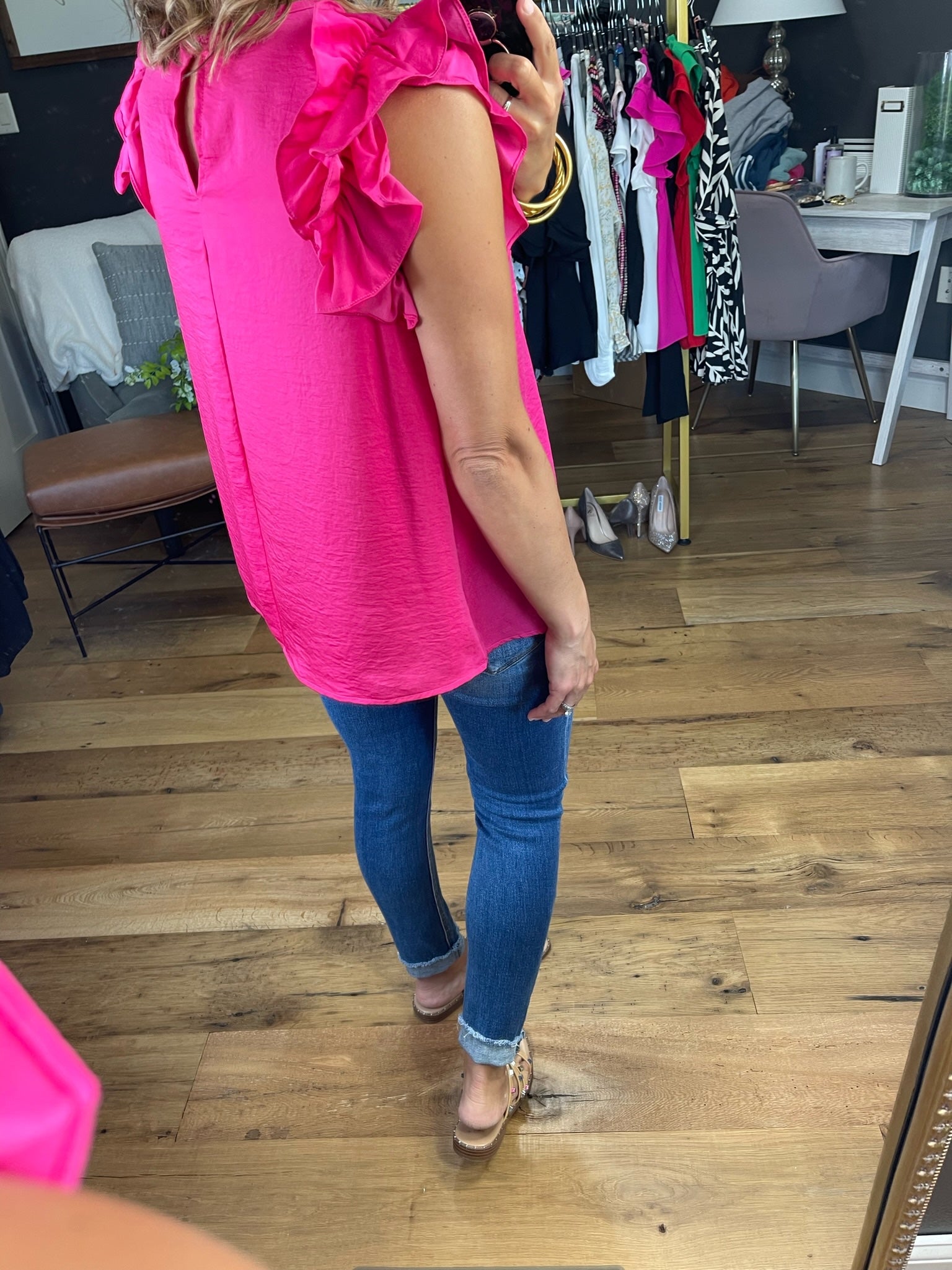 Follow The Lead Ruffle Sleeve Top - Multiple Options-Short Sleeves-Glam GT4214-Anna Kaytes Boutique, Women's Fashion Boutique in Grinnell, Iowa