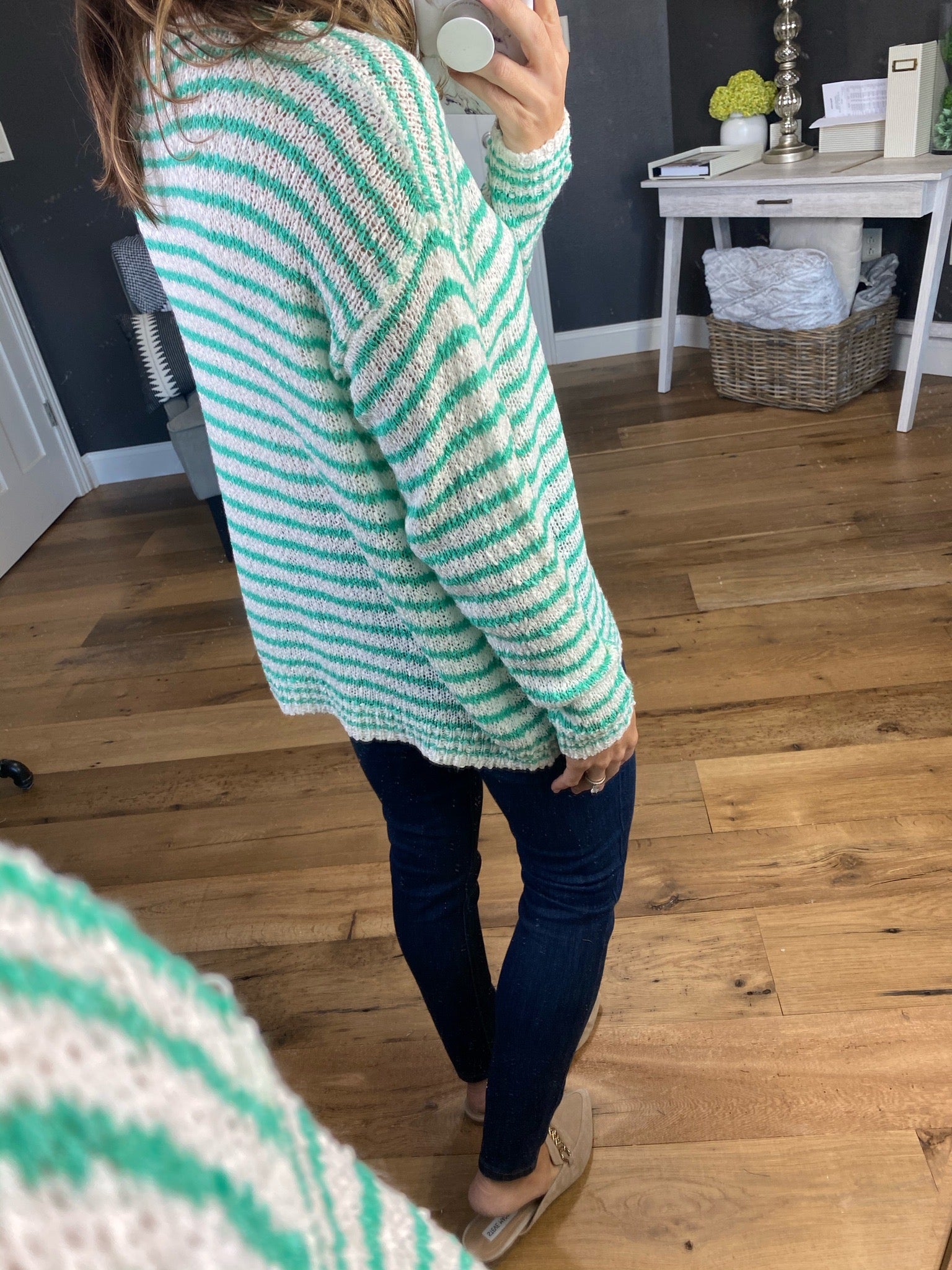Draw The Line Striped V-Neck Loose Knit Sweater- Multiple Options – Anna  Kaytes Boutique