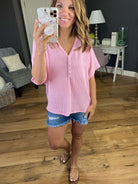 Think Of Me Corded V-Neck Short Sleeve with Faux Buttons-Multiple Options-Short Sleeves-Mittoshop T10057-Anna Kaytes Boutique, Women's Fashion Boutique in Grinnell, Iowa