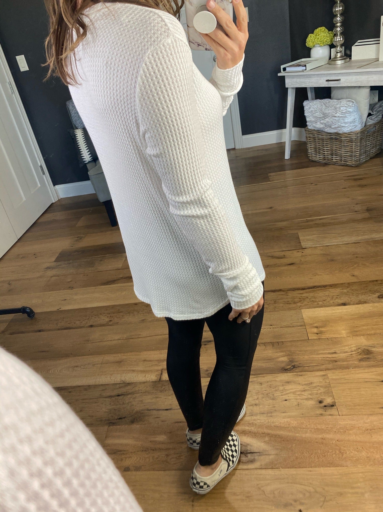 Between You & Me V-Neck Waffle Long Sleeve-Multiple Options-Long Sleeves-7th Ray T3815-Anna Kaytes Boutique, Women's Fashion Boutique in Grinnell, Iowa