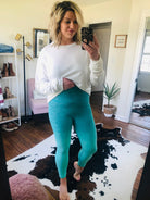 By The Bae Ombre Dip Dye High Waisted Legging with Contrast Stitching- Multiple Options-Leggings-Yelete ACT827001-Anna Kaytes Boutique, Women's Fashion Boutique in Grinnell, Iowa