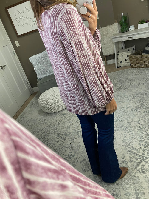 Whatever You Like Patterned Scoop Neck Blouse with Balloon Sleeve- Multiple Options