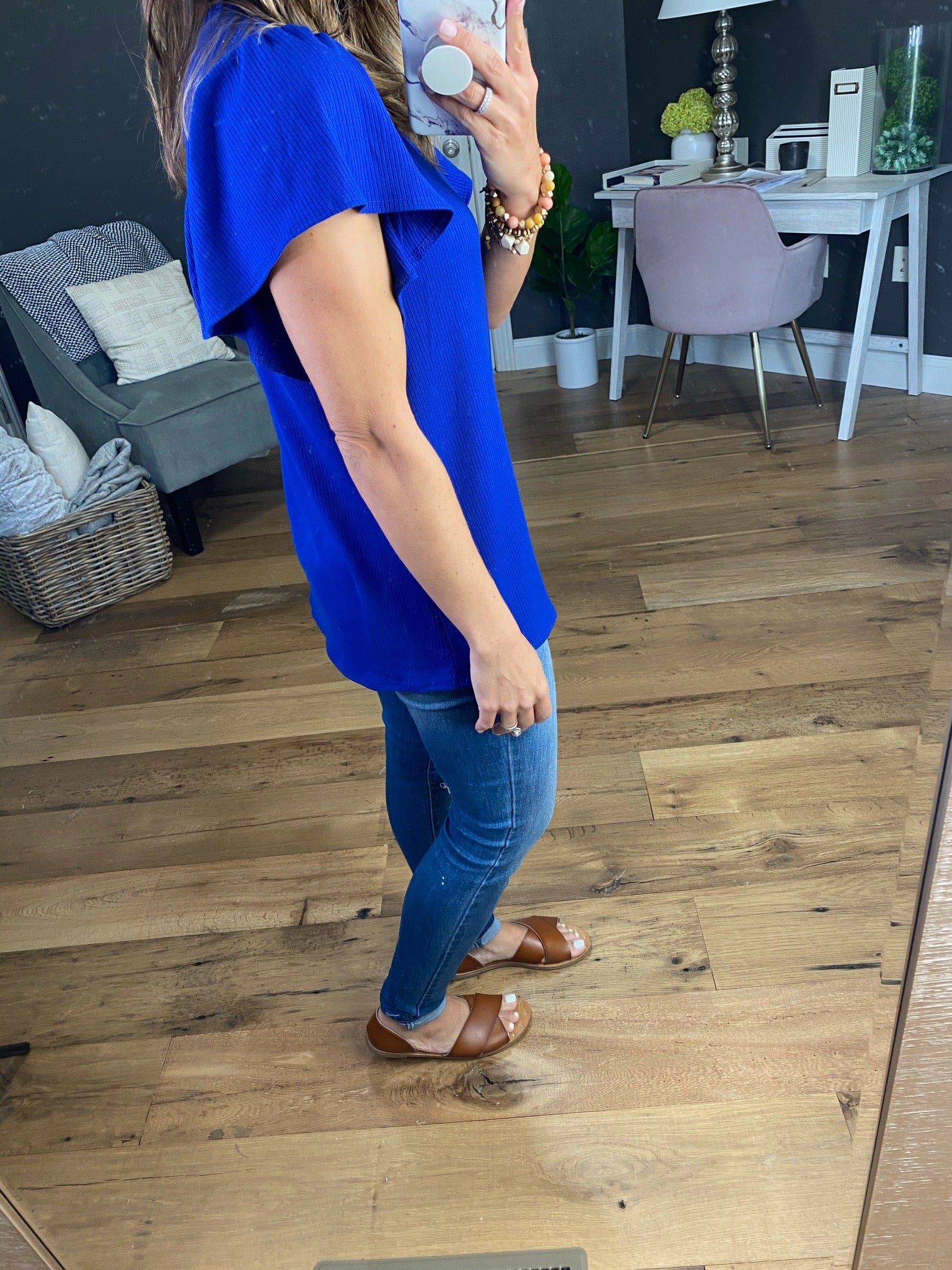 So Worth It Ribbed Tee with Ruffle Sleeve- Multiple Options
