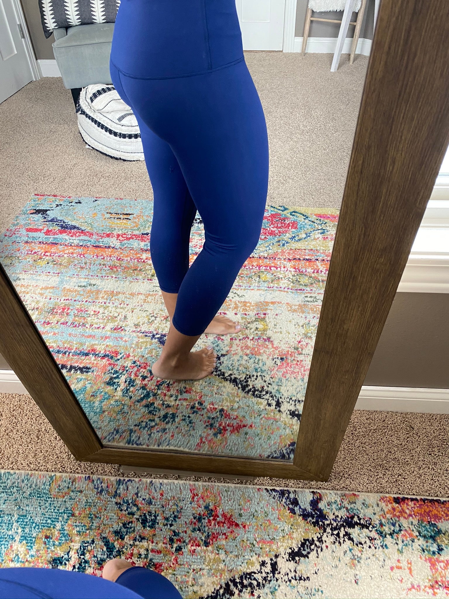 Keep Up The Pace Buttersoft Capri Legging- Navy