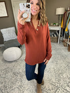 Falling For You Brushed Fleece Long Sleeve with Button Detail-Multiple Options-Long Sleeves-Bibi BT1714-03-Anna Kaytes Boutique, Women's Fashion Boutique in Grinnell, Iowa