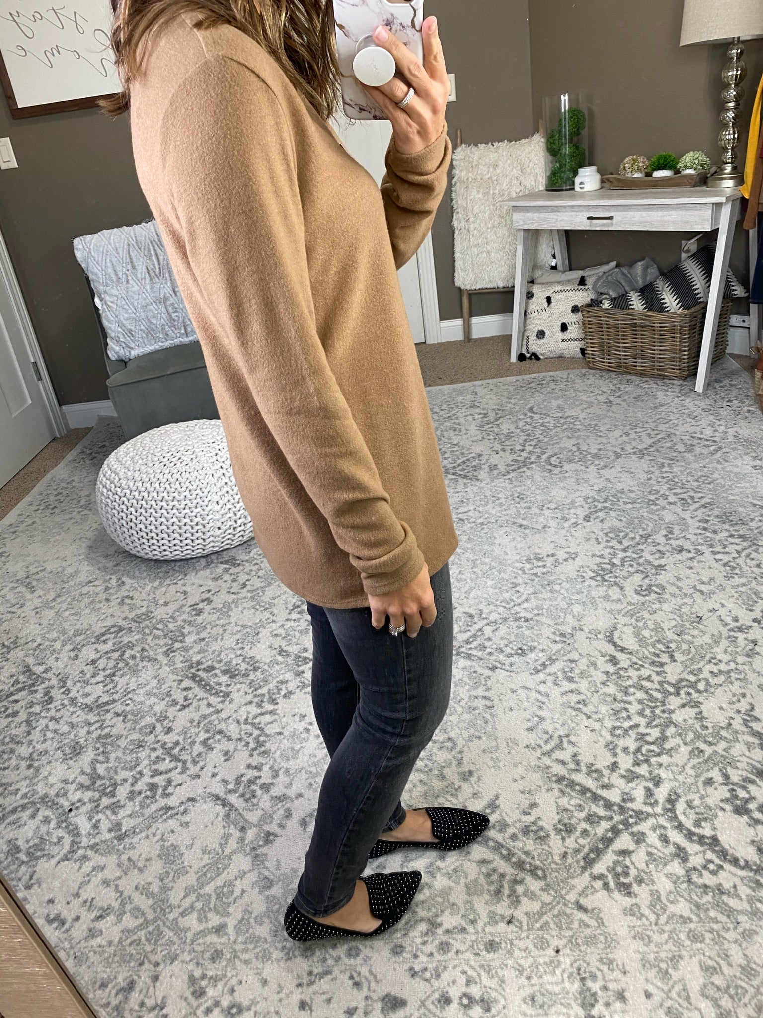 Falling For You Brushed Fleece Long Sleeve with Button Detail-Multiple Options-Long Sleeves-Bibi BT1714-03-Anna Kaytes Boutique, Women's Fashion Boutique in Grinnell, Iowa