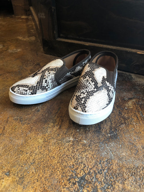 Statement Making Faux Snake Skin Printed Slides
