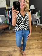 Carried Away V-Neck Flowy Top - Black-Short Sleeves-Skies Are Blue 44369-Anna Kaytes Boutique, Women's Fashion Boutique in Grinnell, Iowa